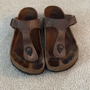 Birkenstock Tan Leather Footbed Sandals